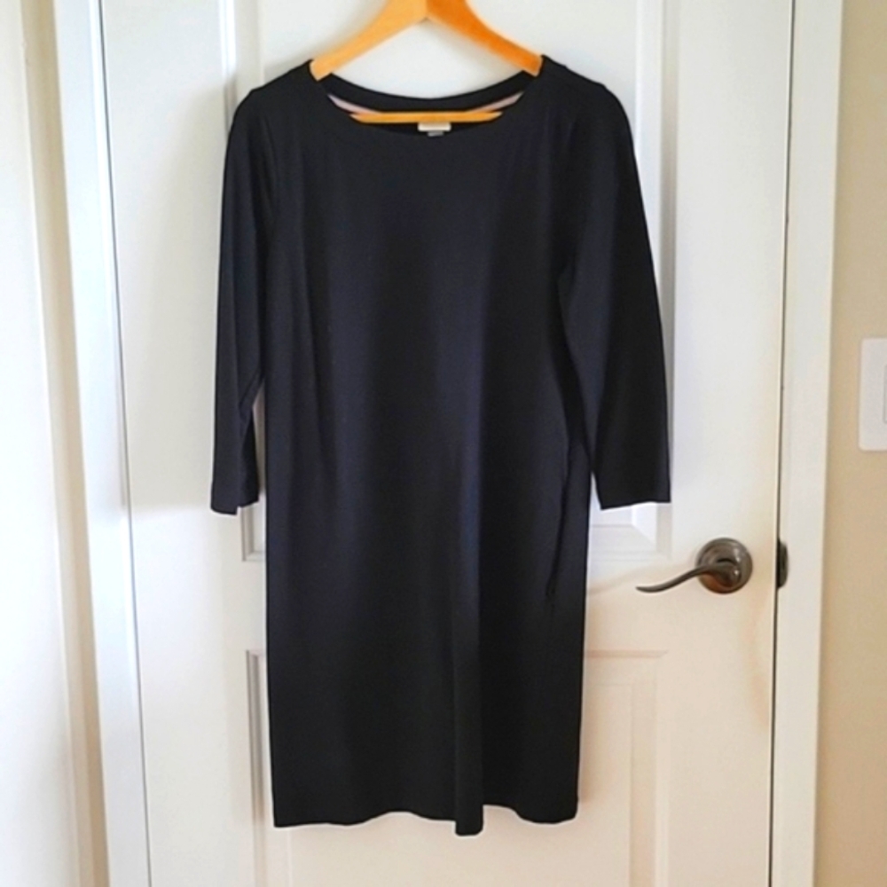 A New Day Casual Black Long Sleeve Shift Dress Size Medium